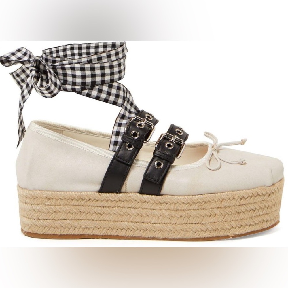 Miu miu cream ballet espadrilles shoes 9